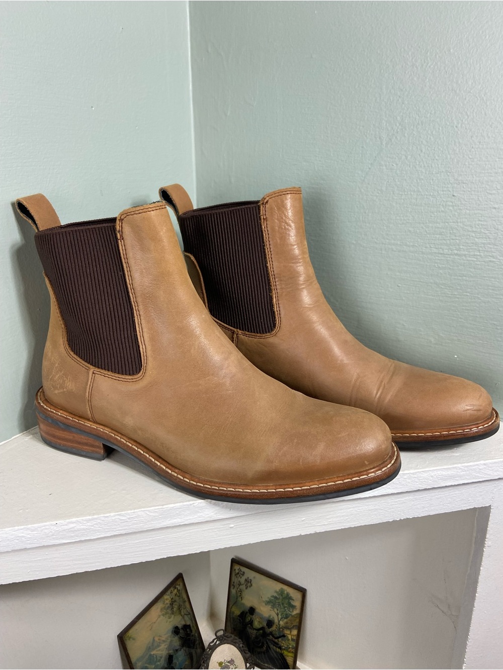 Nisolo Carmen Chelsea Boots Almond Leather Ankle Boots Booties Women’s 9